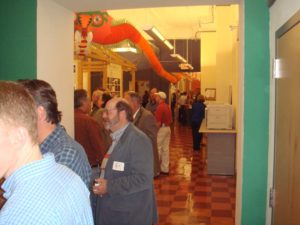 John Rodgers (and the CLR Dragon) at a party hosted at CLR's North Broad Street office